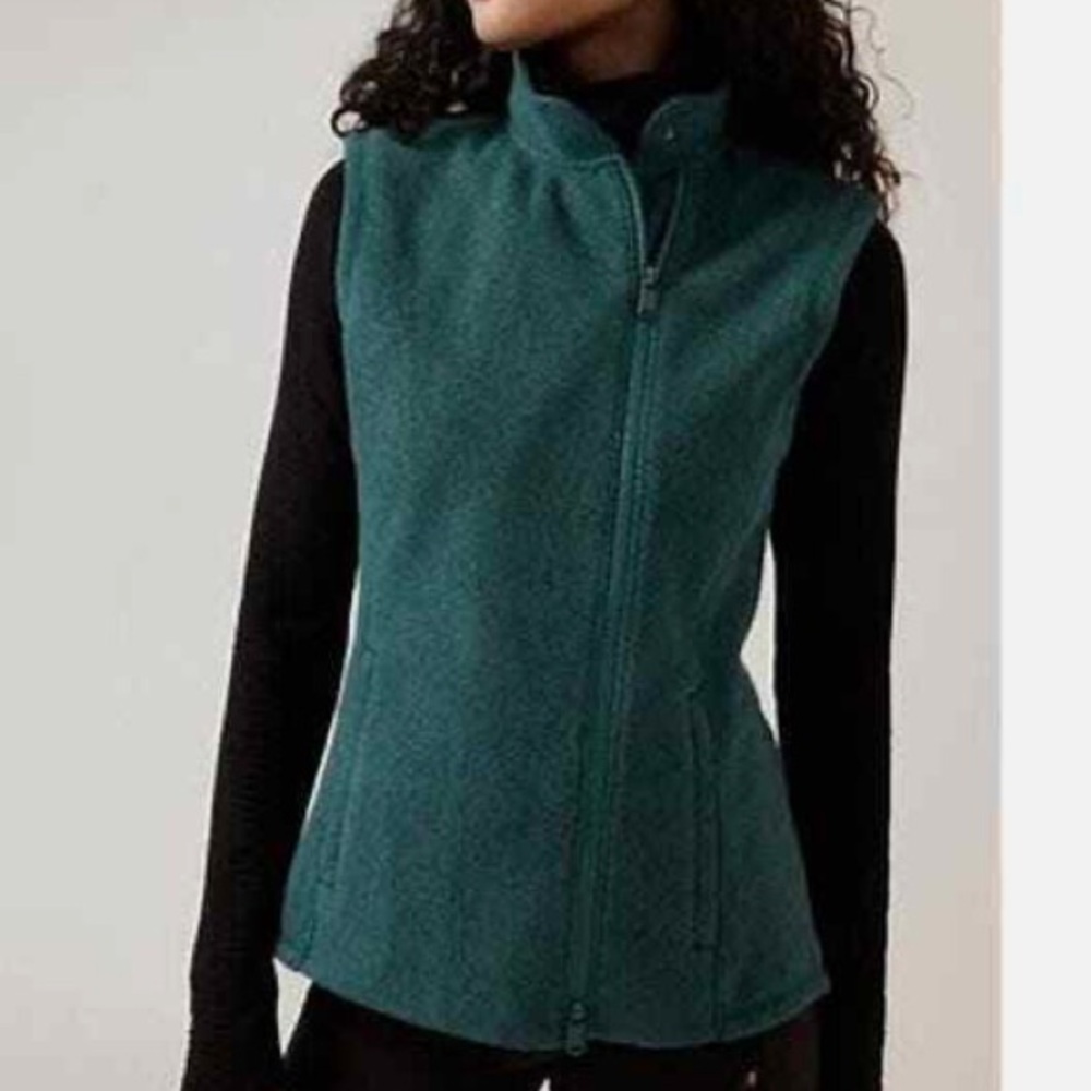 Athleta Teal Zip-Up Fleece Vest